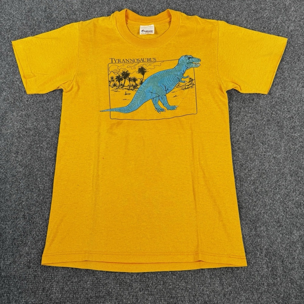 Vintage 80s Tyrannosaurus Rex Dinosaur Kids Large 14-16 Stedman USA Retro‎